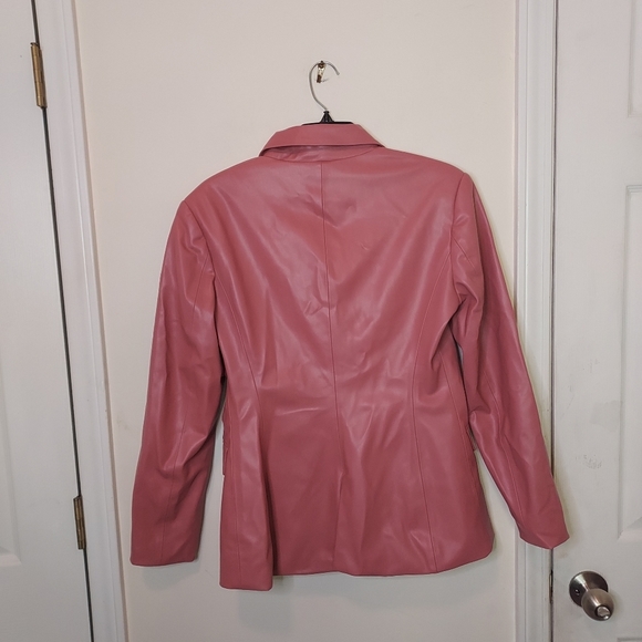 Zara faux leather double breasted blazer Sz-L - Picture 7 of 7